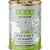 Grau | Rind & Ente | 6 Dosen Katzenfutter