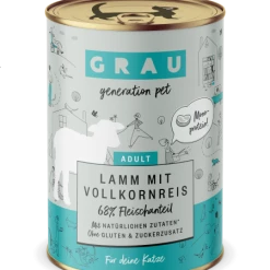 Grau | Lamm & Vollkornreis | 6 Dosen Katzenfutter