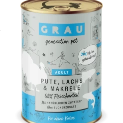 Grau | Pute, Lachs & Makrele | 6 Dosen Katzenfutter
