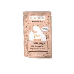 Grau | Huhn Pur | 16x 125 G Pouchbeutel Katzenfutter