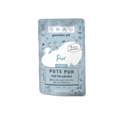 Grau | Pute Pur | 16x 125 G Pouchbeutel Katzenfutter