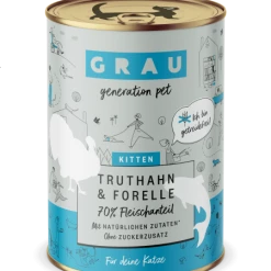 Grau Kitten | Truthahn & Forelle | 6 Dosen Katzenfutter