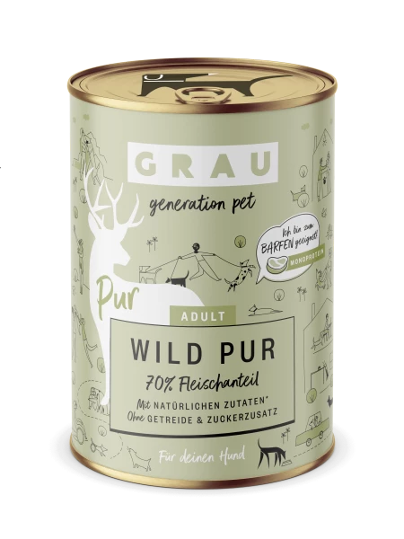 Grau Adult | Wild Pur | 6x Hundefutter 1 Grau Adult | Wild Pur | 6x Hundefutter