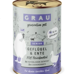 Grau Senior | Geflügel & Ente | 6x Hundefutter