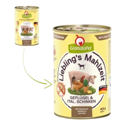GranataPet Lieblings's Mahlzeit | Mit Geflügel & Italienischem Schinken | 6 Dosen Hundenassfutter