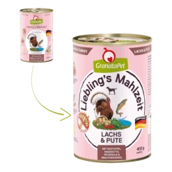 GranataPet Lieblings's Mahlzeit | Mit Lachs & Pute | 6 Dosen Hundenassfutter