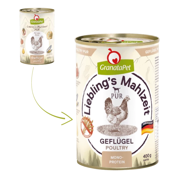 GranataPet Lieblings's Mahlzeit | Mit Geflügel Pur | 6 Dosen Hundenassfutter 1 GranataPet Lieblings's Mahlzeit | Mit Geflügel Pur | 6 Dosen Hundenassfutter