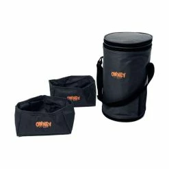 Owney Tour Set | Trockenfuttertonne Mit 2 Faltnäpfen | Anthrazit
