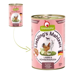 GranataPet Lieblings's Mahlzeit | Mit Lamm & Hühnerherzen | 6 Dosen Hundenassfutter