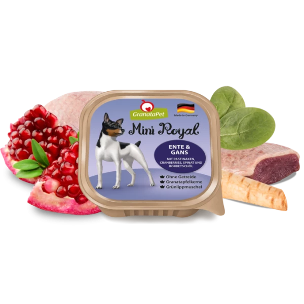 GranataPet Mini Royal | Mit Ente & Gans | 11 Schälchen Hundefutter