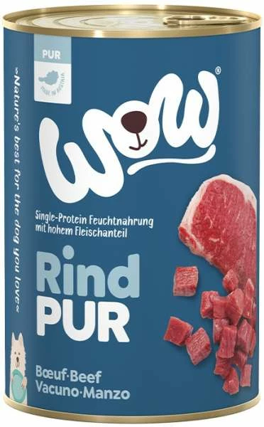 WOW PUR | Single Protein | Mit Rind | 6x 400g Hundefutter 1 WOW PUR | Single Protein | Mit Rind | 6x 400g Hundefutter