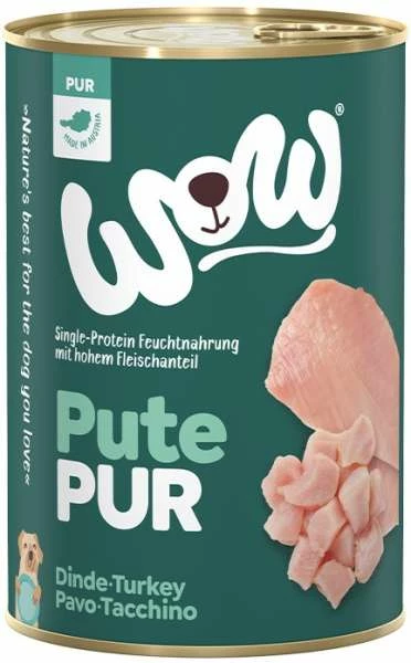 WOW PUR | Single Protein | Mit Pute | 6x 400g Hundefutter 1 WOW PUR | Single Protein | Mit Pute | 6x 400g Hundefutter
