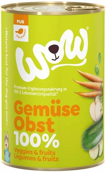 WOW Ergänzungsfutter | Mit 100% Gemüse & Obst | 6x 400g Hundefutter 1 WOW Ergänzungsfutter | Mit 100% Gemüse & Obst | 6x 400g Hundefutter
