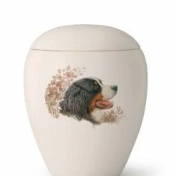 Völsing Tierurne Siena | Seidenmatt Creme-weiß Glasiert | Mit Gemalten Motiven | 2,8 L Volumen