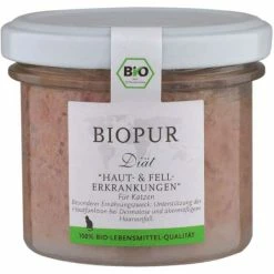 BIOPUR Cat | Diät | Bei Haut- Und Fellerkrankungen | 6x100g Katzenfutter Im Glas