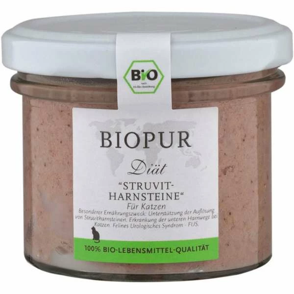 BIOPUR Cat | Diät | Bei Struvit-Harnsteinen | 6x100g Katzenfutter Im Glas 1 BIOPUR Cat | Diät | Bei Struvit-Harnsteinen | 6x100g Katzenfutter Im Glas