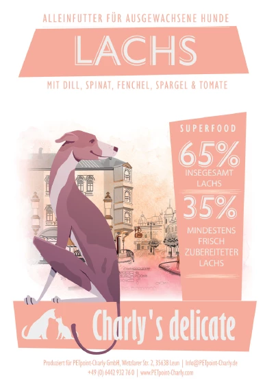 PETpoint-Charly Charlys Delicate Superfood | Mit Lachs, Dill & Spinat | Getreidefreies Hundefutter 1 PETpoint-Charly Charlys Delicate Superfood | Mit Lachs, Dill & Spinat | Getreidefreies Hundefutter