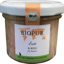 BIOPUR Cat | Mit Ente & Reis | 6x 100g Katzenfutter Im Glas