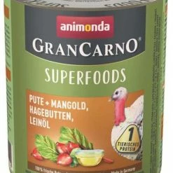 Animonda GranCarno Superfoods | Nassfutter | Mit Pute | 6 Dosen Hundefutter