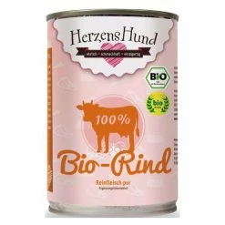 Herzens-Hund 100% Bio Rindfleisch | 6x400g Ergänzungsfutter Für Hund & Katze