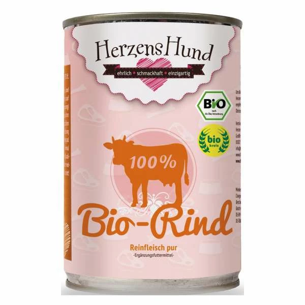 Herzens-Hund 100% Bio Rindfleisch | 6x400g Ergänzungsfutter Für Hund & Katze 1 Herzens-Hund 100% Bio Rindfleisch | 6x400g Ergänzungsfutter Für Hund & Katze