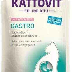 Kattovit Gastro | Mit Lachs & Reis | 24x85g Katzenfutter