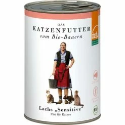 Defu Sensitive | Mit Bio-Lachs, Kartoffeln & Lichtwurzel | Gluten & Getreidefrei | 6x Katzenfutter