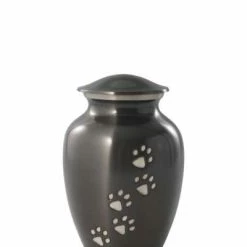 Völsing Tierurne Messing Und Cestal | Aus Hochwertigem Metall | Mit Pfötchen Verziert Und Leicht Schimmernd