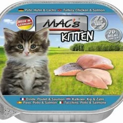 MACs Cat Kitten | Mit Pute, Huhn & Lachs | 16x100g Katzenfutter