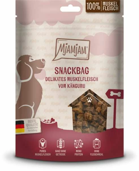 Mjamjam Snackbag | Mit Muskelfleisch Vom Känguruh | 8x 100 G Hundesnack 1 Mjamjam Snackbag | Mit Muskelfleisch Vom Känguruh | 8x 100 G Hundesnack