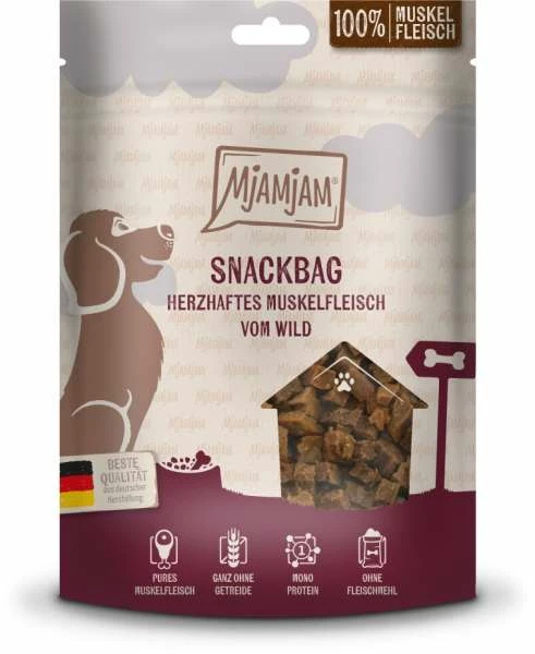 Mjamjam Snackbag | Mit Muskelfleisch Vom Wild | 8x 100 G Hundesnack 1 Mjamjam Snackbag | Mit Muskelfleisch Vom Wild | 8x 100 G Hundesnack