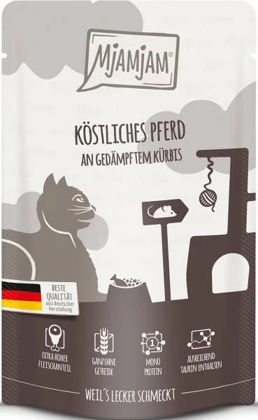 Mjamjam | Mit Pferd Pur | 12x 125 G Katzenfutter 1 Mjamjam | Mit Pferd Pur | 12x 125 G Katzenfutter