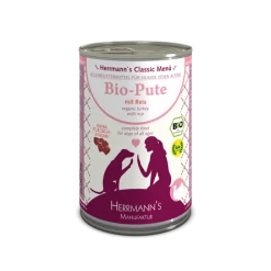 Herrmanns BIO-Menü | Mit Pute & Reis | 6x400g Hundefutter