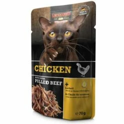 LEONARDO® Chicken & Extra Pulled Beef | 16x 70g Pouches Katzenfutter