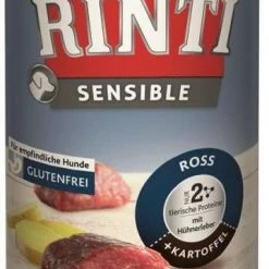 Rinti Sensible | Mit Ross, Hühnerleber Und Kartoffeln | 6 Dosen Hundefutter