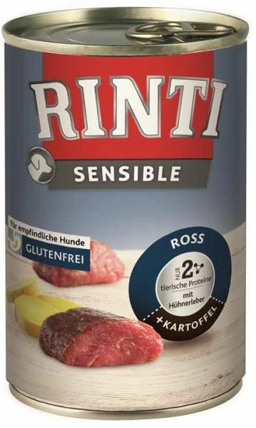 Rinti Sensible | Mit Ross, Hühnerleber Und Kartoffeln | 6 Dosen Hundefutter 1 Rinti Sensible | Mit Ross, Hühnerleber Und Kartoffeln | 6 Dosen Hundefutter
