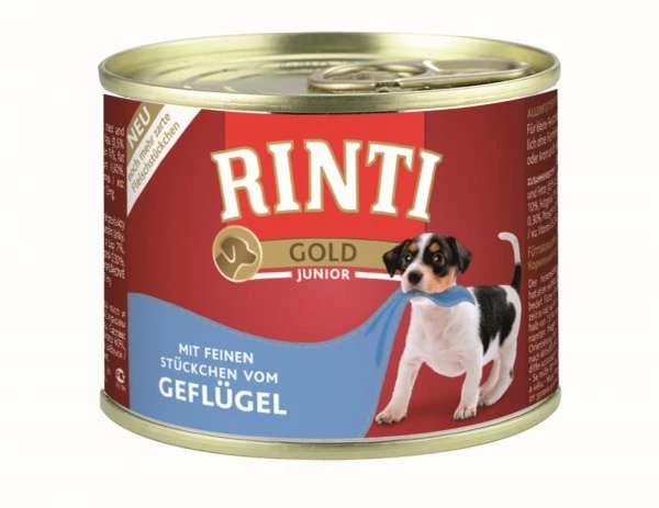 Rinti Gold Junior | Mit Geflügelstücken | 12x185g Hundefutter 1 Rinti Gold Junior | Mit Geflügelstücken | 12x185g Hundefutter