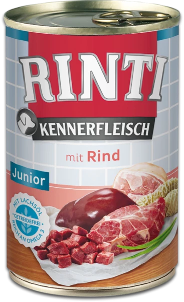 Rinti Kennerfleisch Junior | Mit Rind | Hundefutter 1 Rinti Kennerfleisch Junior | Mit Rind | Hundefutter