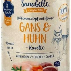 Sanabelle Schlemmertopf | Mit Gans & Huhn | 6 Dosen Katzenfutter