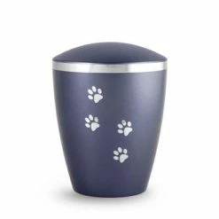 Völsing Tierurne Elegance | Einfarbig | 4-Pfoten Mit Swarowski-Kristallen | Urne Aus Naturstoff