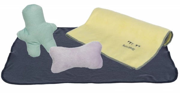 Trixie Junior Welpen-Set | Fleecedecke, Mikrofaser Handtuch, 2 Plüsch Spielzeuge 1 Trixie Junior Welpen-Set | Fleecedecke, Mikrofaser Handtuch, 2 Plüsch Spielzeuge