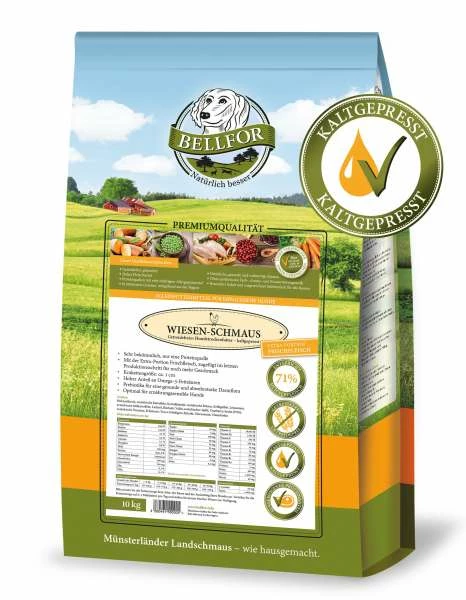Bellfor Wiesen-Schmaus | Mit Hühnerfleisch & Kartoffeln | Getreidefrei & Kaltgepresst 1 Bellfor Wiesen-Schmaus | Mit Hühnerfleisch & Kartoffeln | Getreidefrei & Kaltgepresst