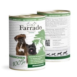Farrado Kaninchen PUR | 6x 400gD Getreidefreies Hundefutter