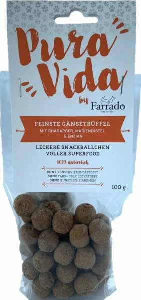 Farrado Pura Vida Superfood Trüffel | Mit Gans | 10x 100 G Hundesnack 1 Farrado Pura Vida Superfood Trüffel | Mit Gans | 10x 100 G Hundesnack