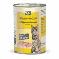 Grau Schlemmertöpchen Adult-Cat | Mit Geflügel & Vollkornreis