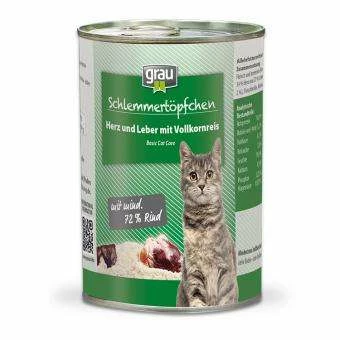 Grau Schlemmertöpchen Adult-Cat | Mit Herz, Leber & Vollkornreis 1 Grau Schlemmertöpchen Adult-Cat | Mit Herz, Leber & Vollkornreis