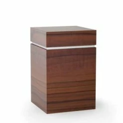 Völsing Tierurne Holz | Hochwertige Laminatoberfläche | Mit Mattiertem Silberstreifen