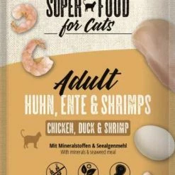 MACs Superfood Pouches | Mit Huhn, Ente & Shrimps | 12x100g Katzenfutter