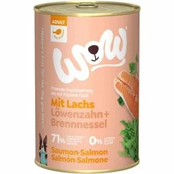 WOW ADULT | Mit Lachs, Löwenzahn & Brennnessel | 6x Glutenfreies Hundefutter