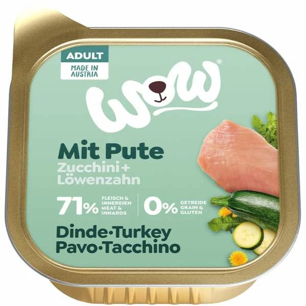WOW ADULT | Mit Pute, Zucchini & Löwenzahn | 11x 150gS Hundefutter 1 WOW ADULT | Mit Pute, Zucchini & Löwenzahn | 11x 150gS Hundefutter